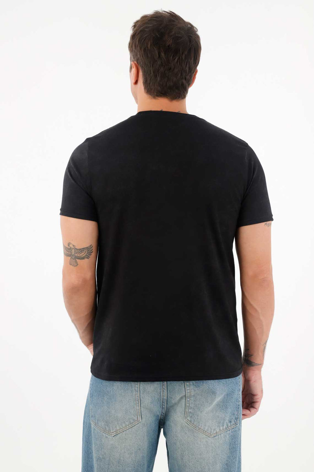 Camiseta básica de tacto suave negra para hombre