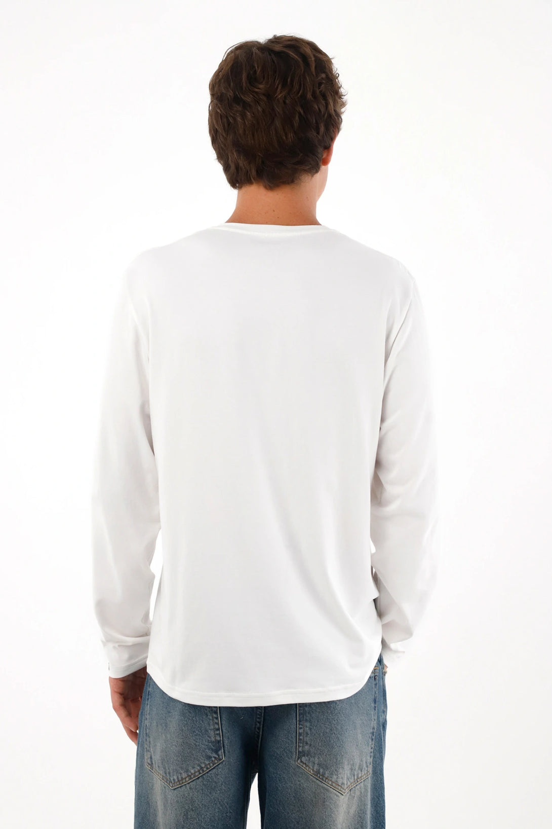 Camiseta cuello redondo blanca para hombre