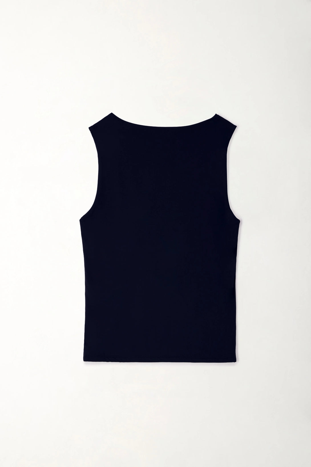 Camiseta ajustada manga sisa negra para mujer