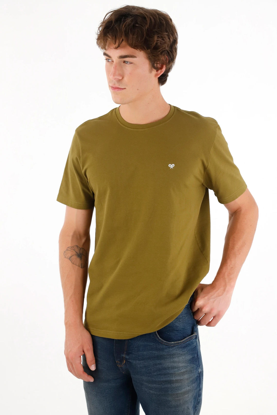 Men's green anti-pilling t-shirt