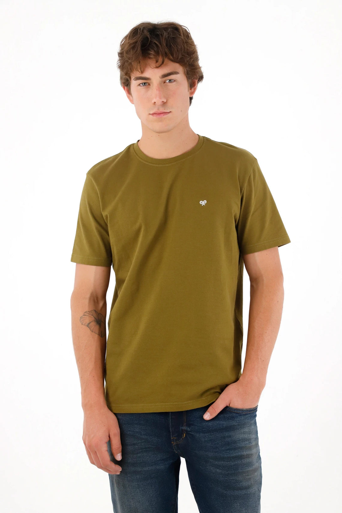 Men's green anti-pilling t-shirt