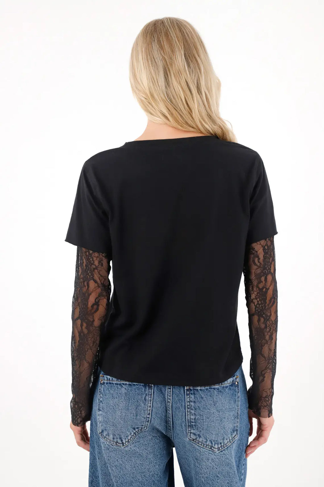 Black Lace Double Sleeve TNS for Women