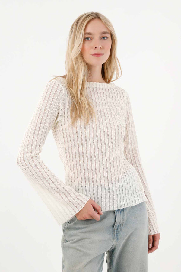 Women's Long Sleeve Textured T-Shirt