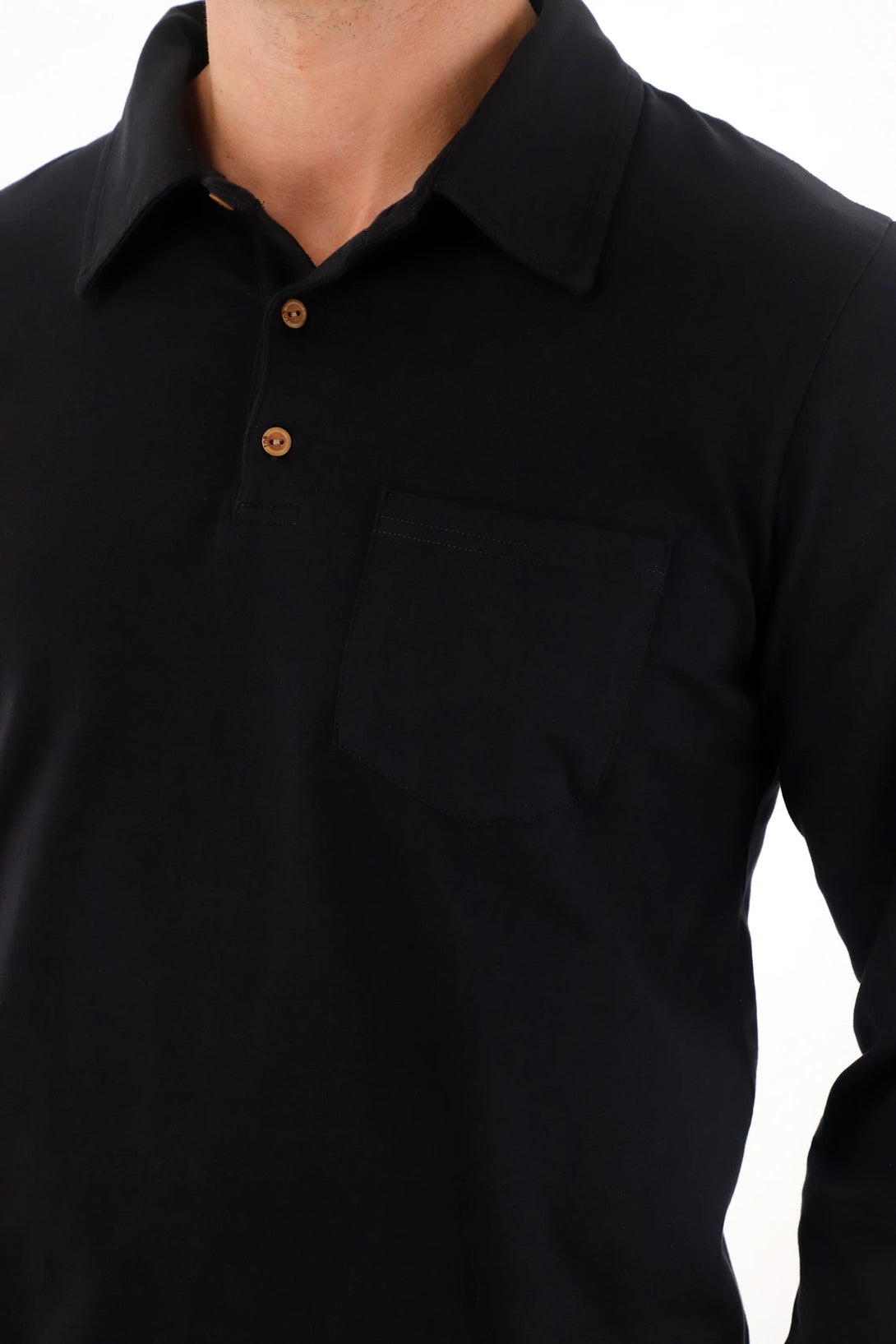 Camiseta de cuello polo negra para hombre