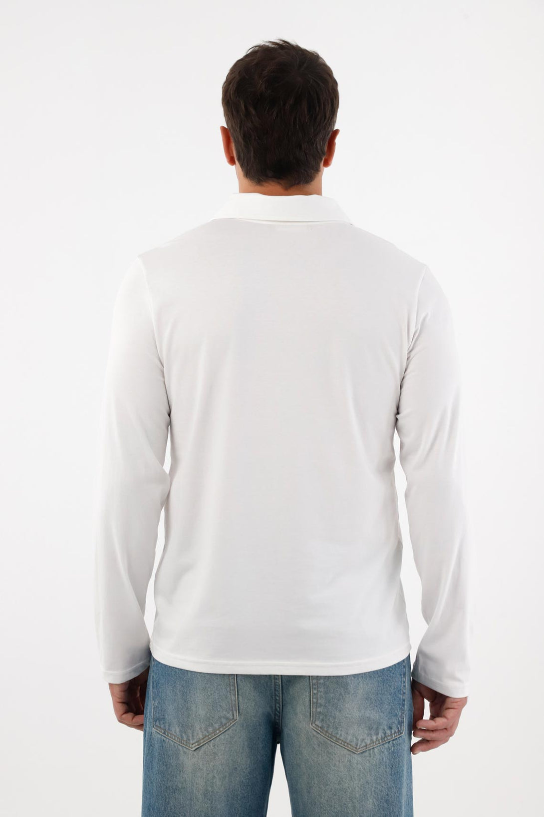 Camiseta de cuello polo blanca para hombre