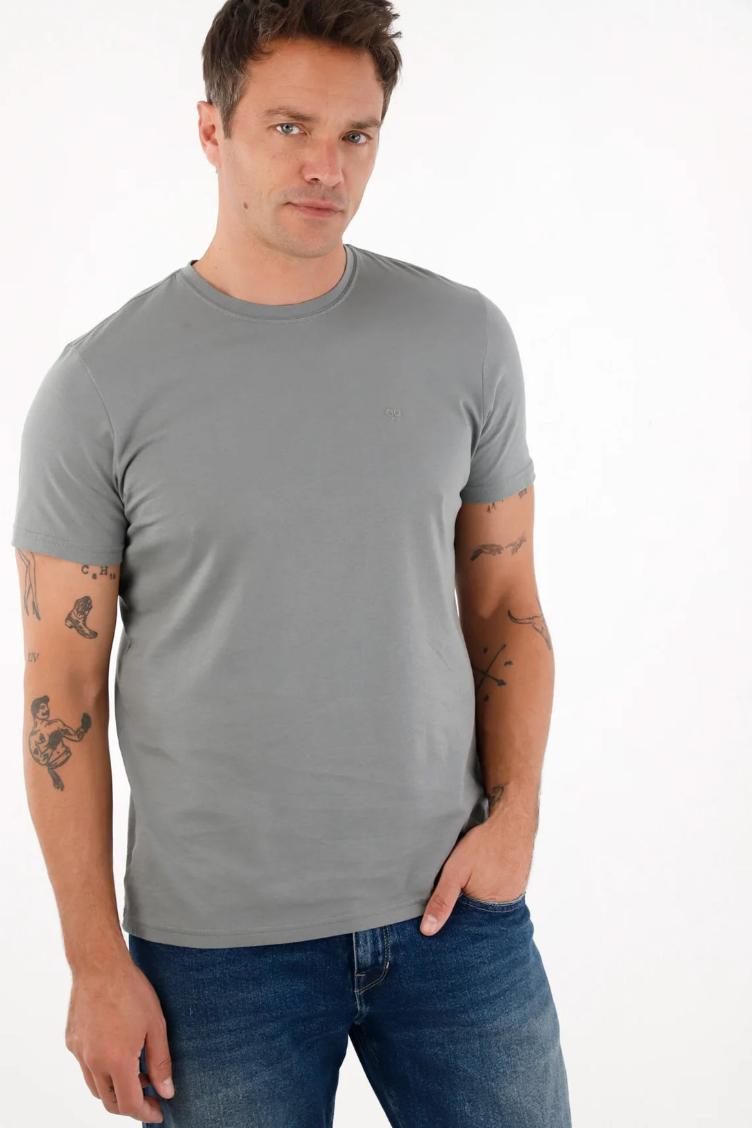 Camiseta básica manga corta para hombre