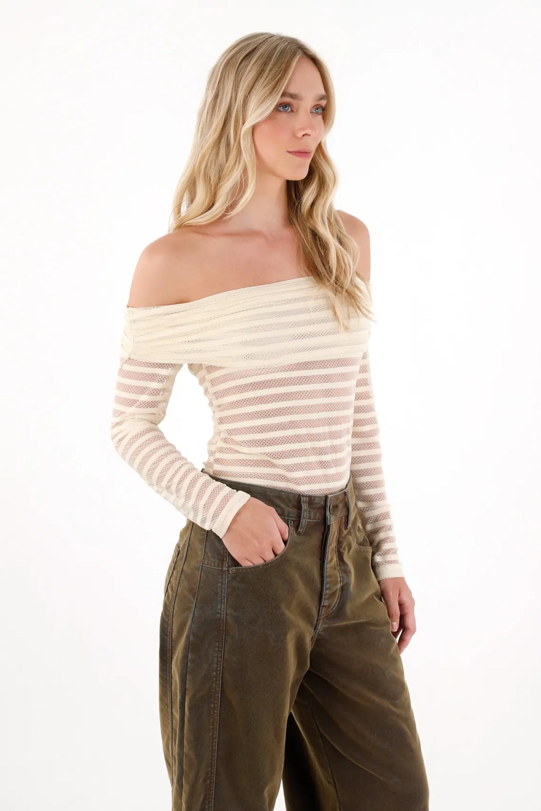 Camiseta con textura para mujer