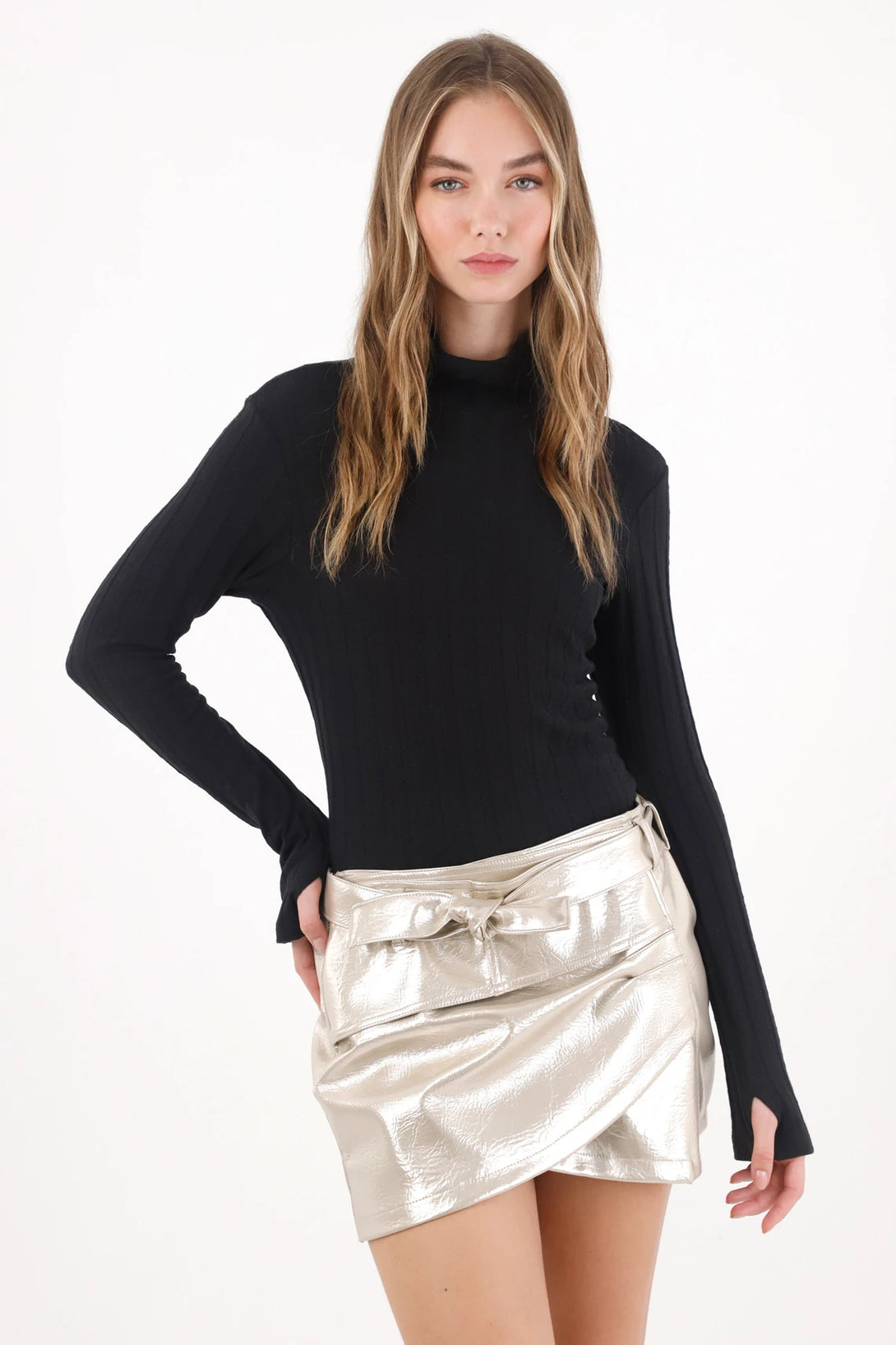 T-Shirt with Thumbhole in Off-White for Women