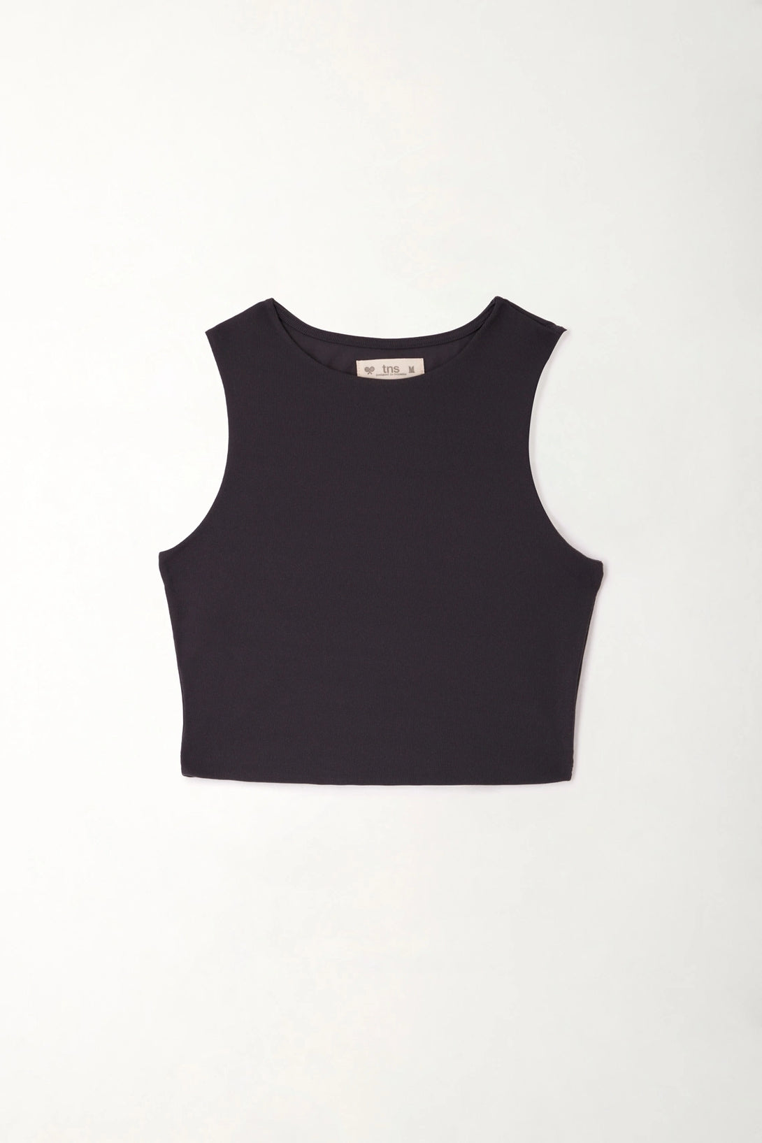 Black Rib Crop T-Shirt for Women