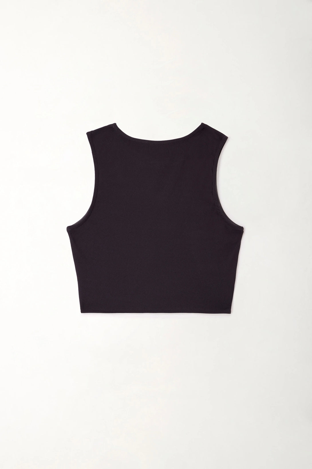 Black Rib Crop T-Shirt for Women