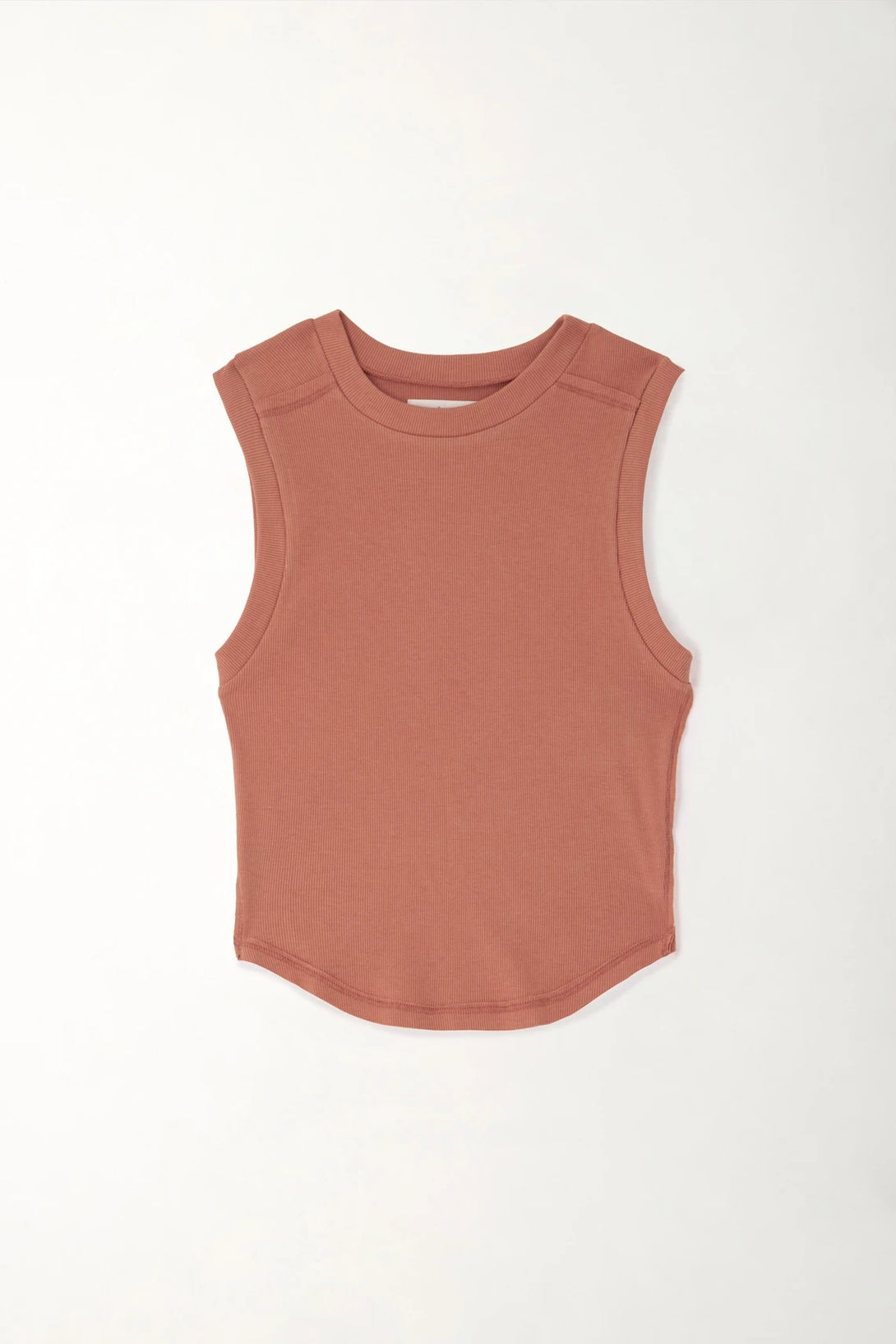 Brown Rib Crop T-Shirt for Women