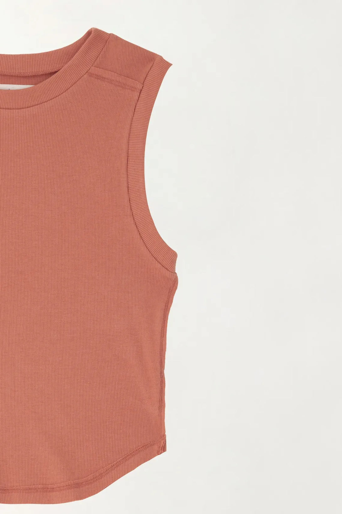 Brown Rib Crop T-Shirt for Women