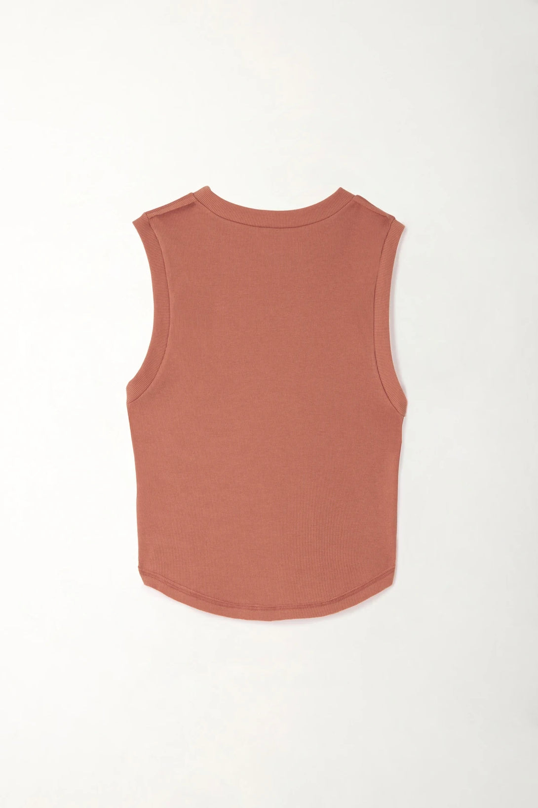 Brown Rib Crop T-Shirt for Women