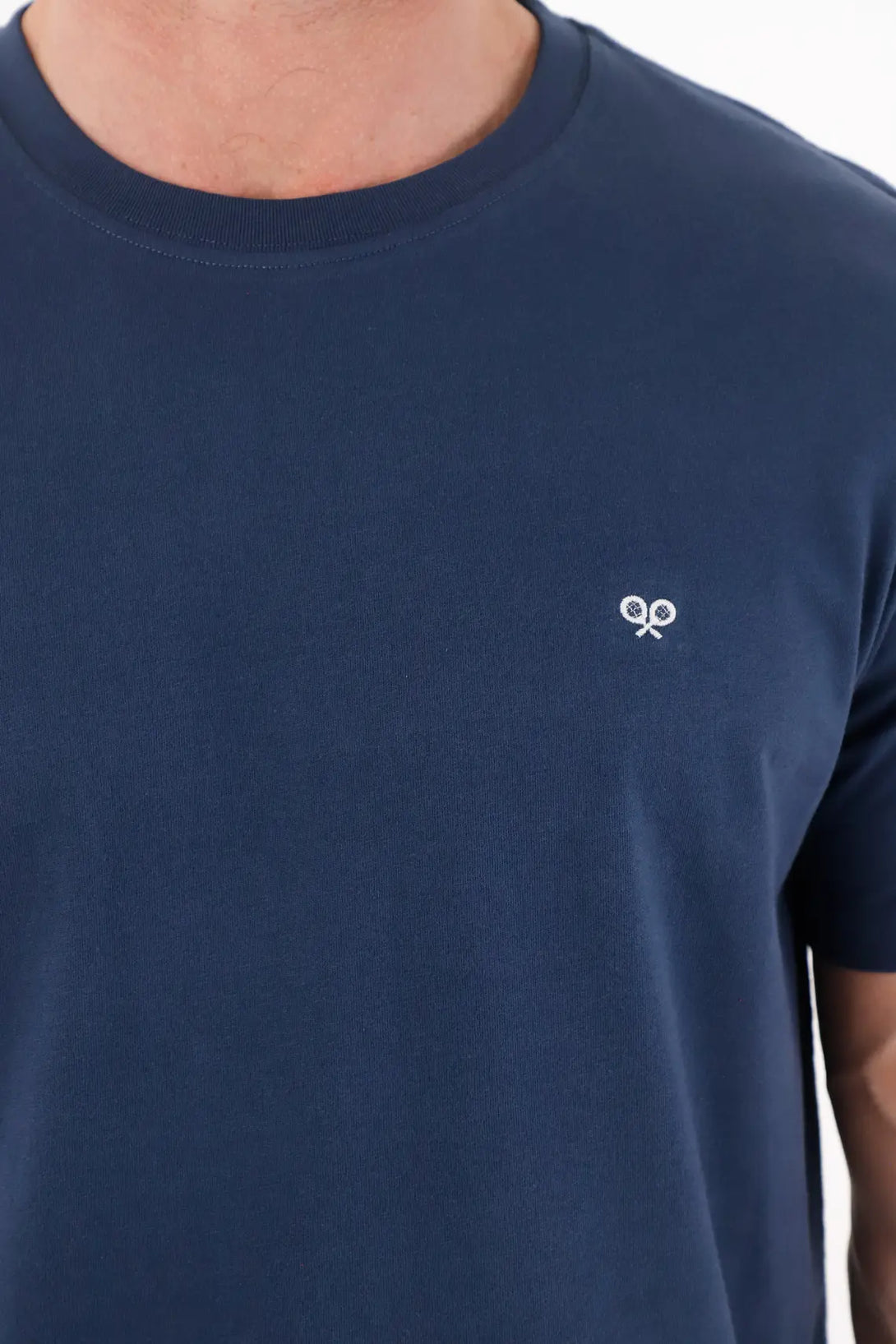 Blue Embroidered Mini Racket T-Shirt for Men