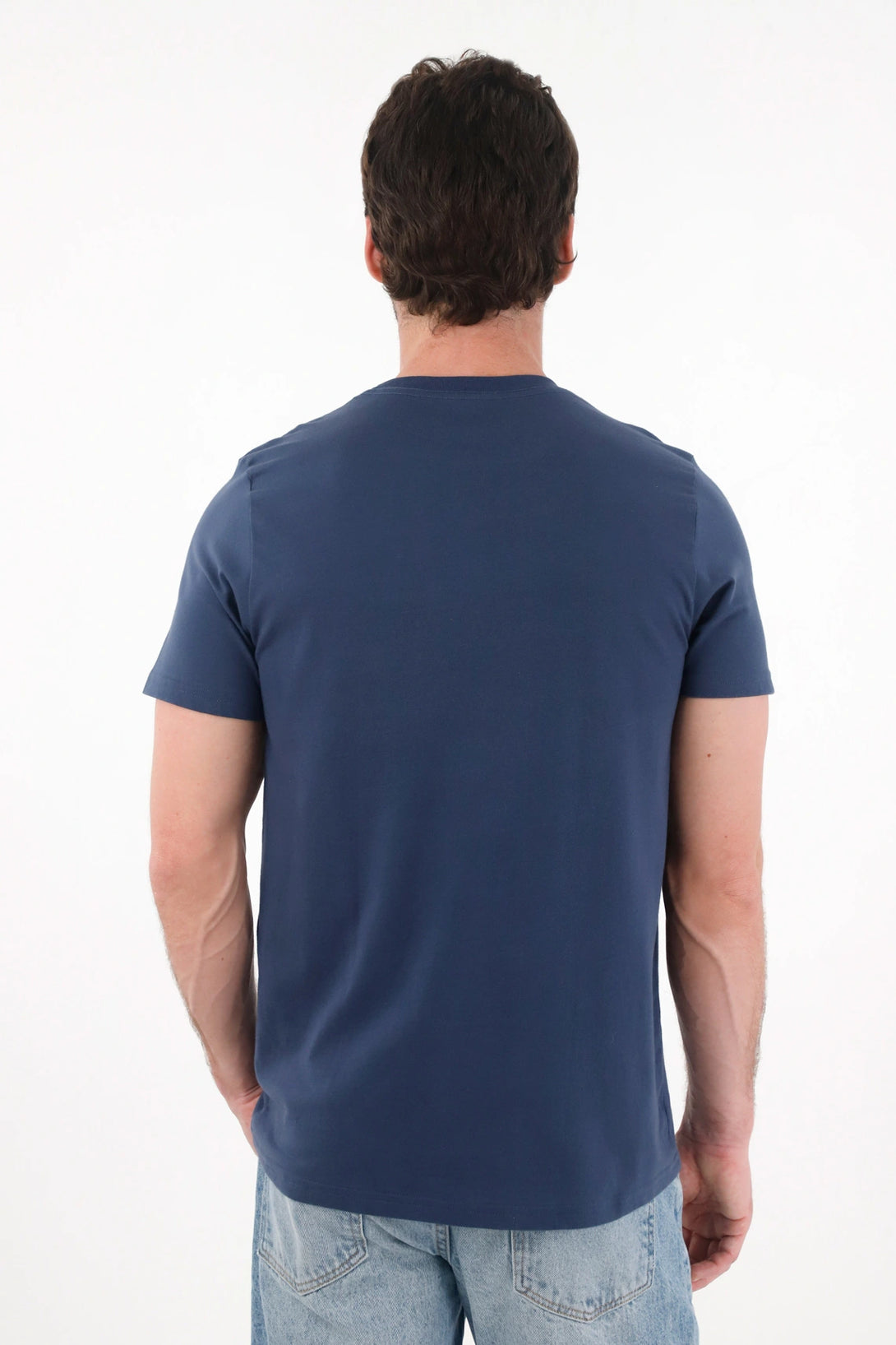 Blue Embroidered Mini Racket T-Shirt for Men