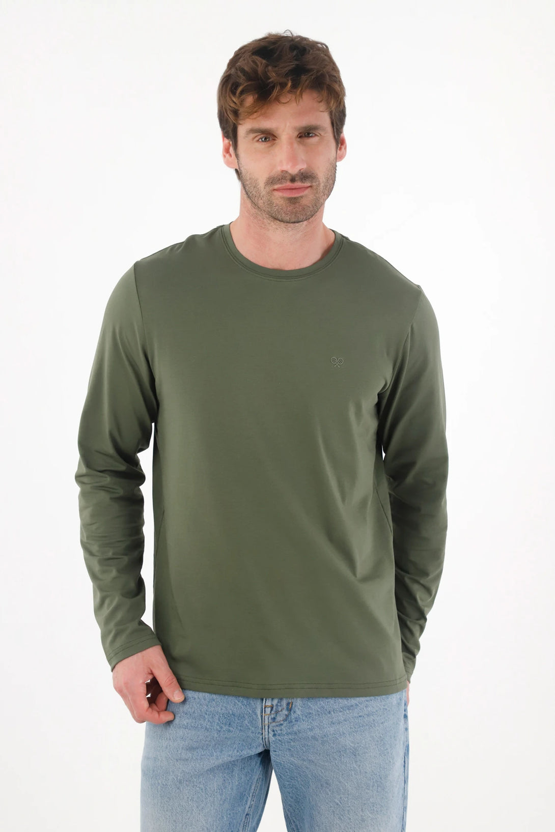 Long Sleeve Green T-Shirt for Men