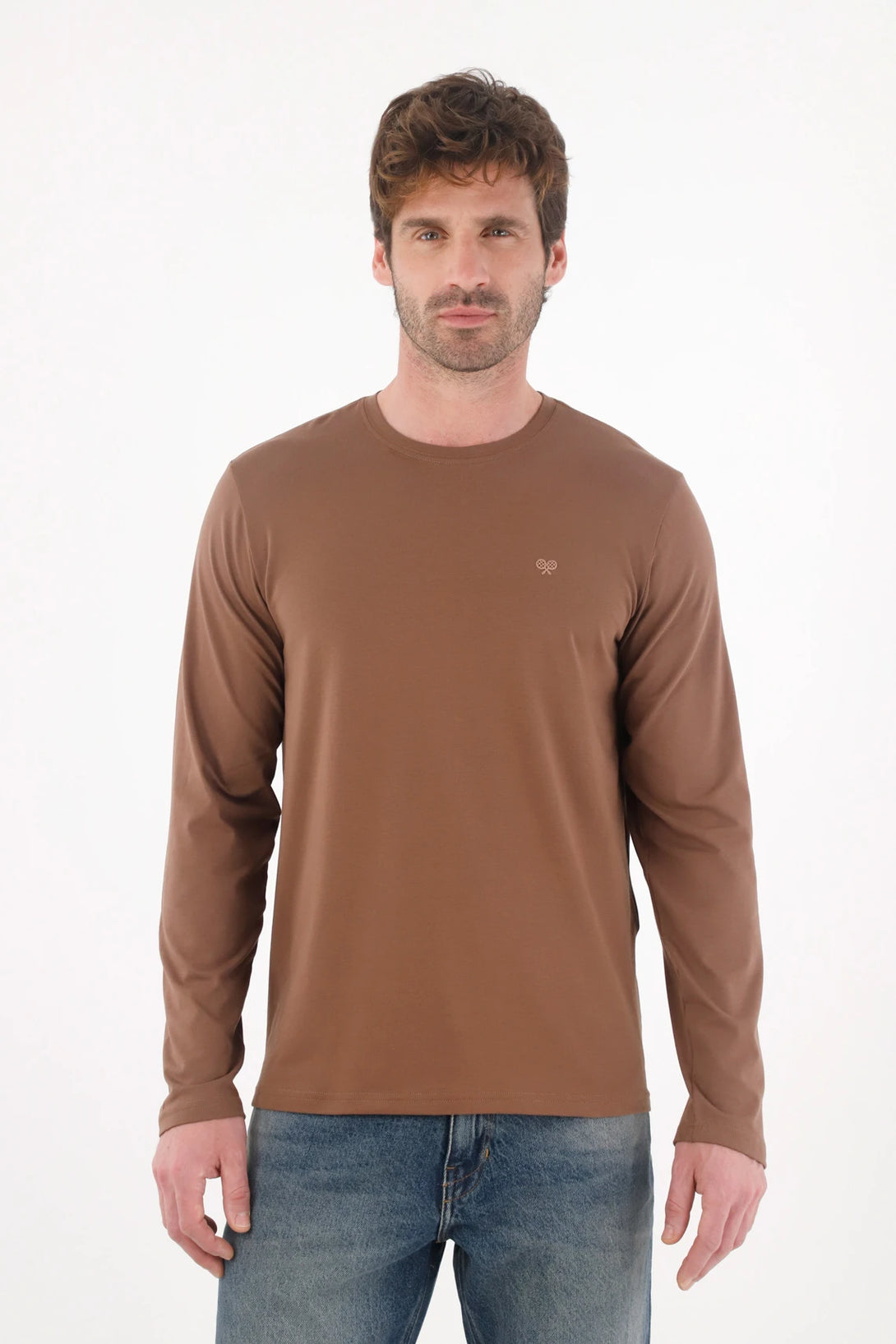 Long Sleeve Brown T-Shirt for Men