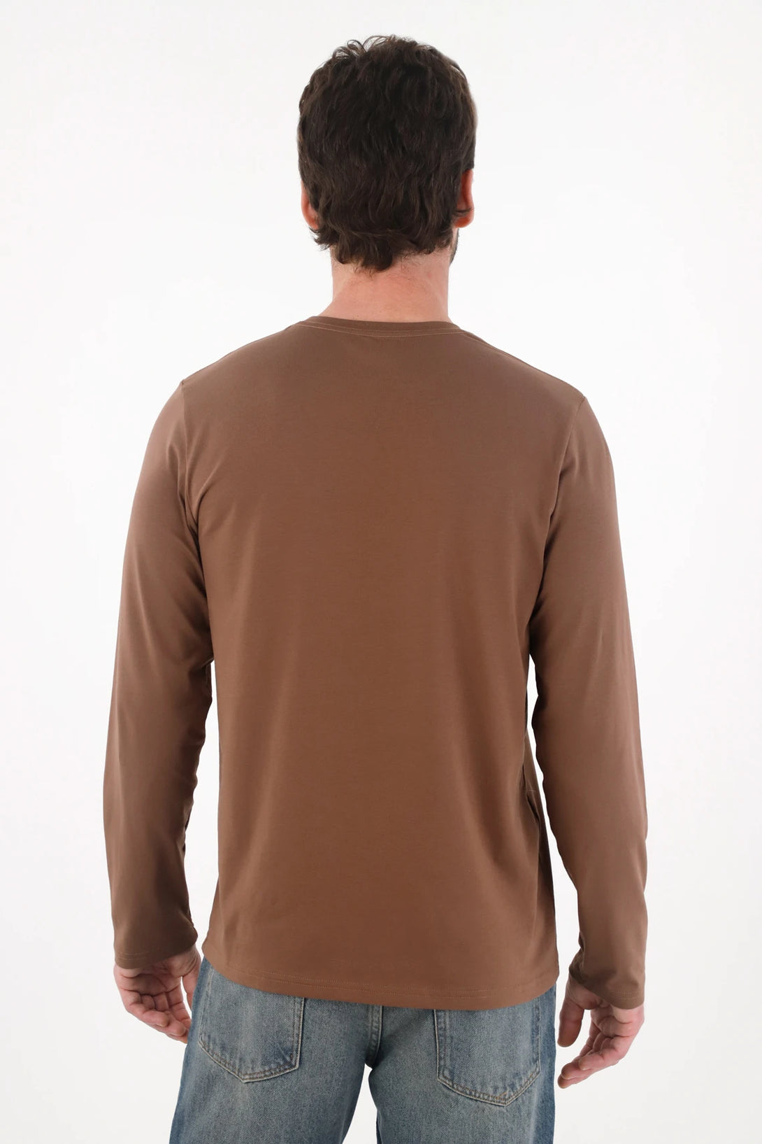 Long Sleeve Brown T-Shirt for Men
