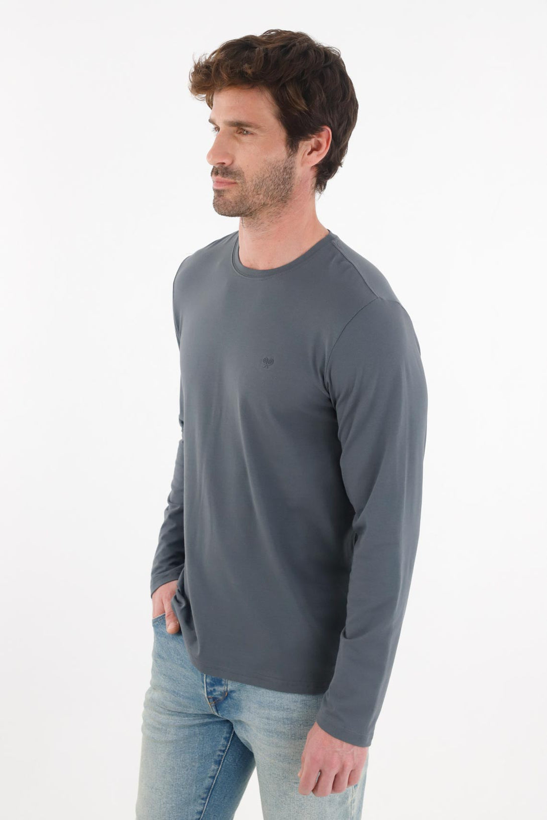 Long Sleeve Blue T-Shirt for Men
