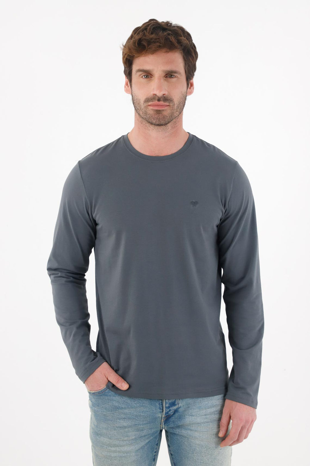 Long Sleeve Blue T-Shirt for Men