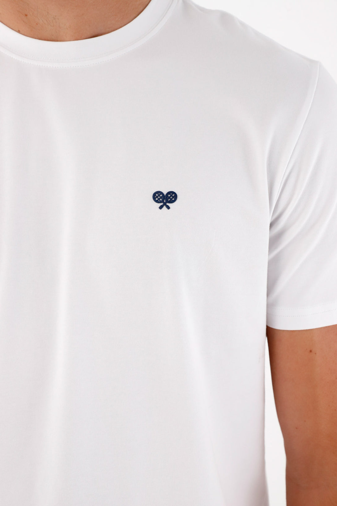 Camiseta con mini raqueta blanca para hombre