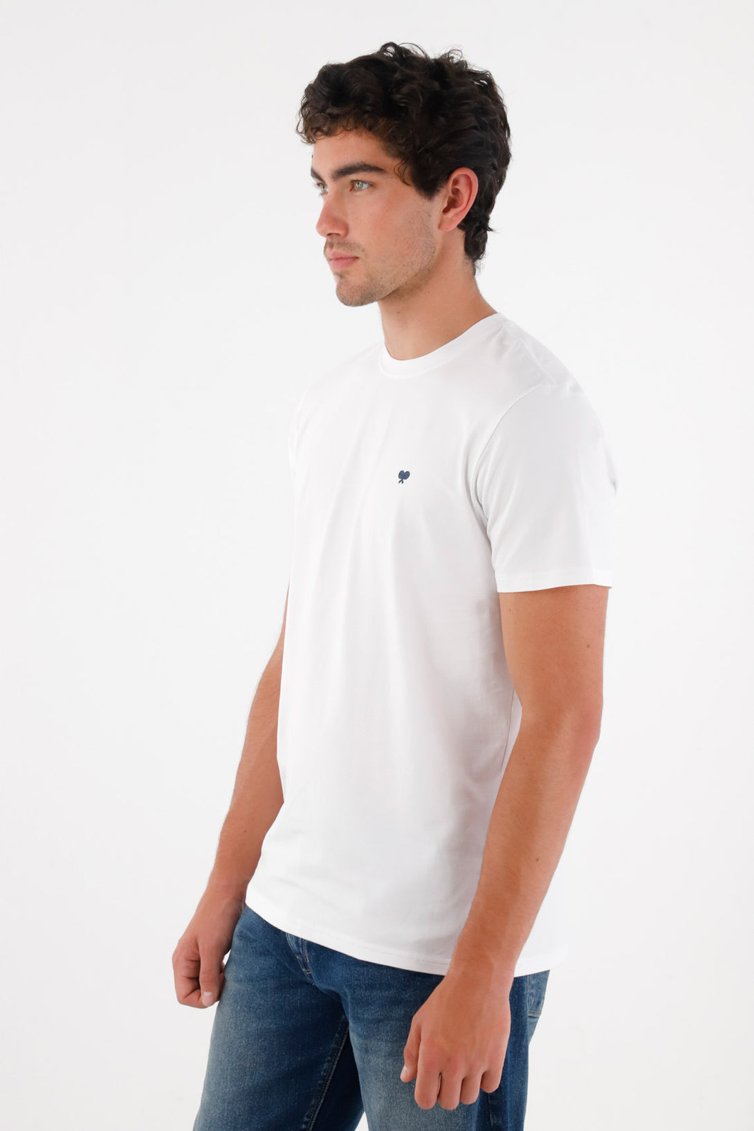 Camiseta con mini raqueta blanca para hombre