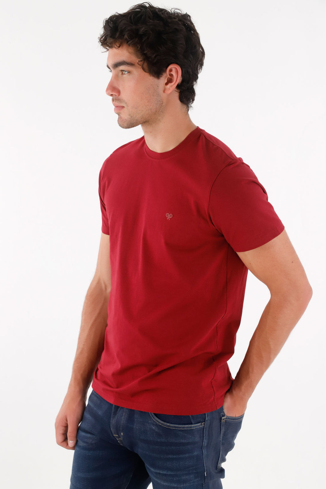 T-Shirt with Mini Red Racket for Men