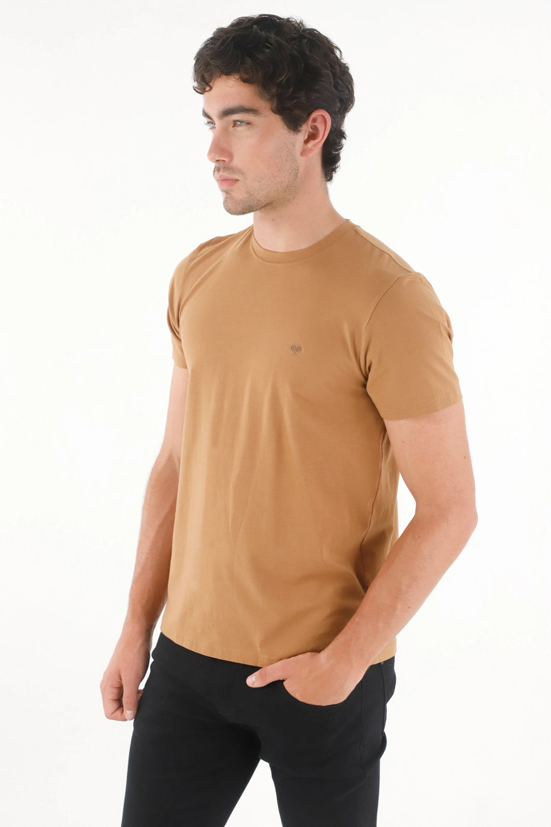 T-Shirt with Mini Brown Racket for Men
