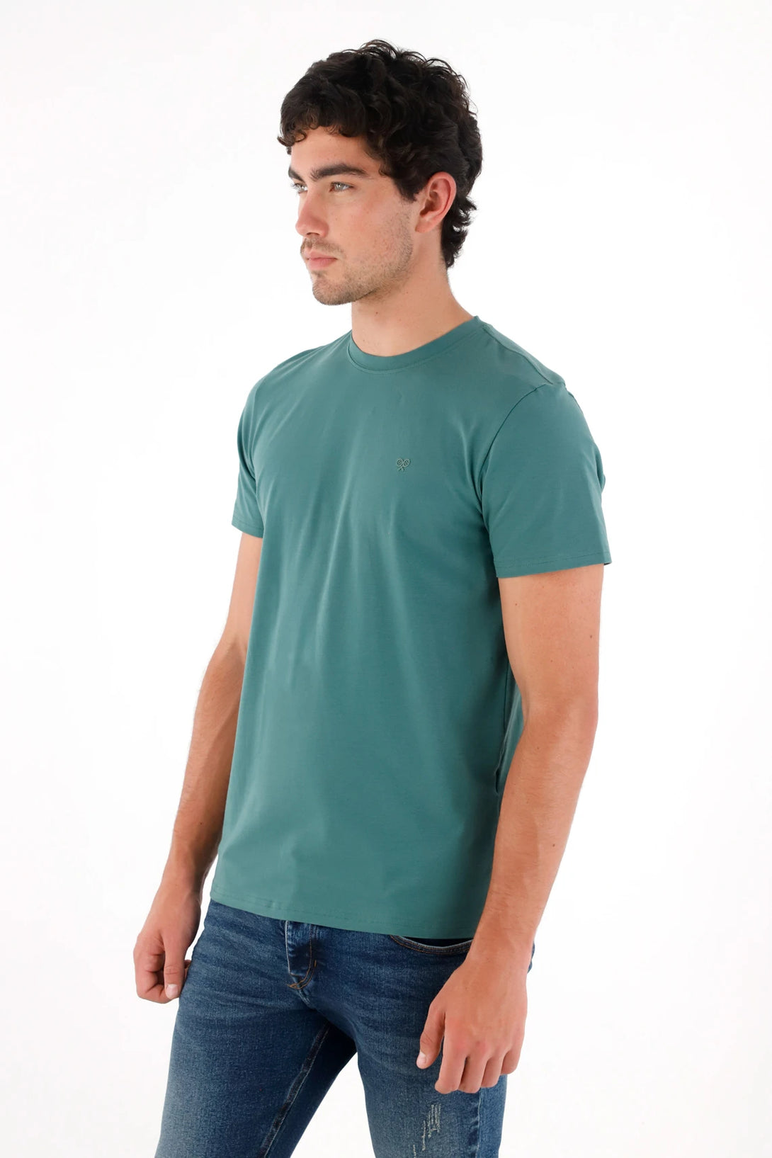 T-Shirt with Mini Racket in Green for Men