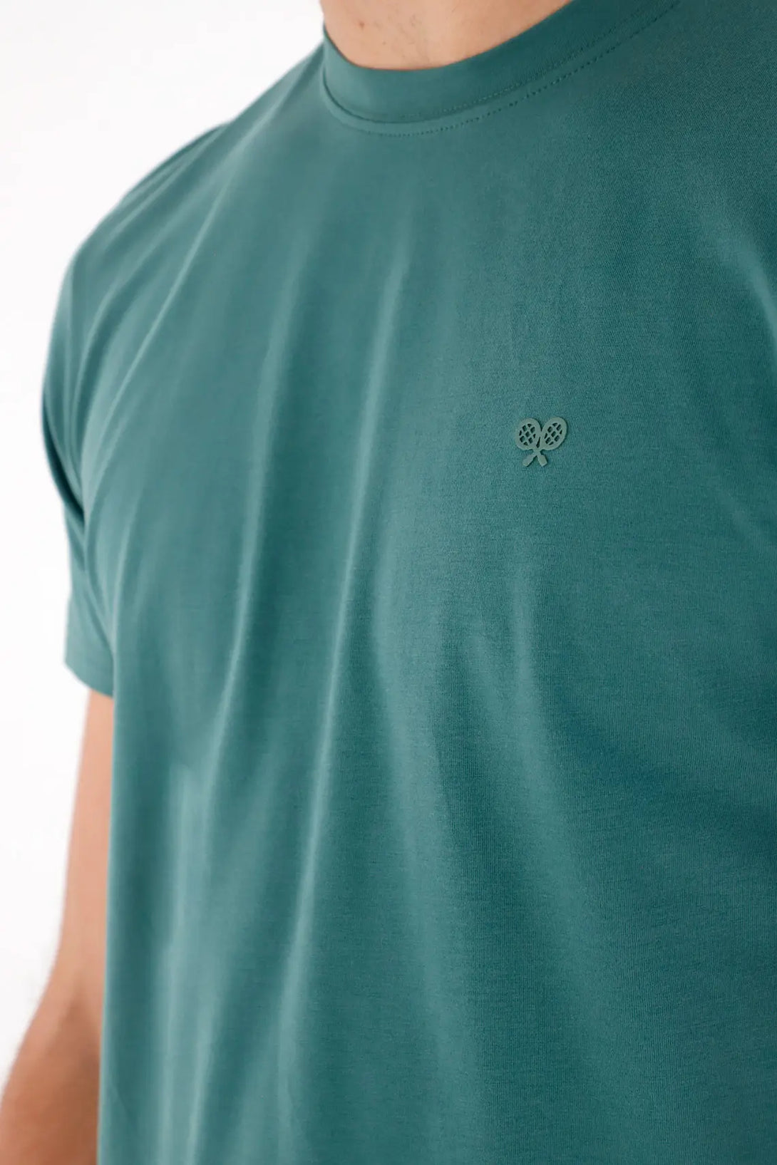 T-Shirt with Mini Racket in Green for Men