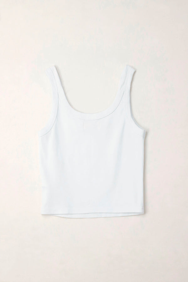 Women's White Ribbed Crop Top