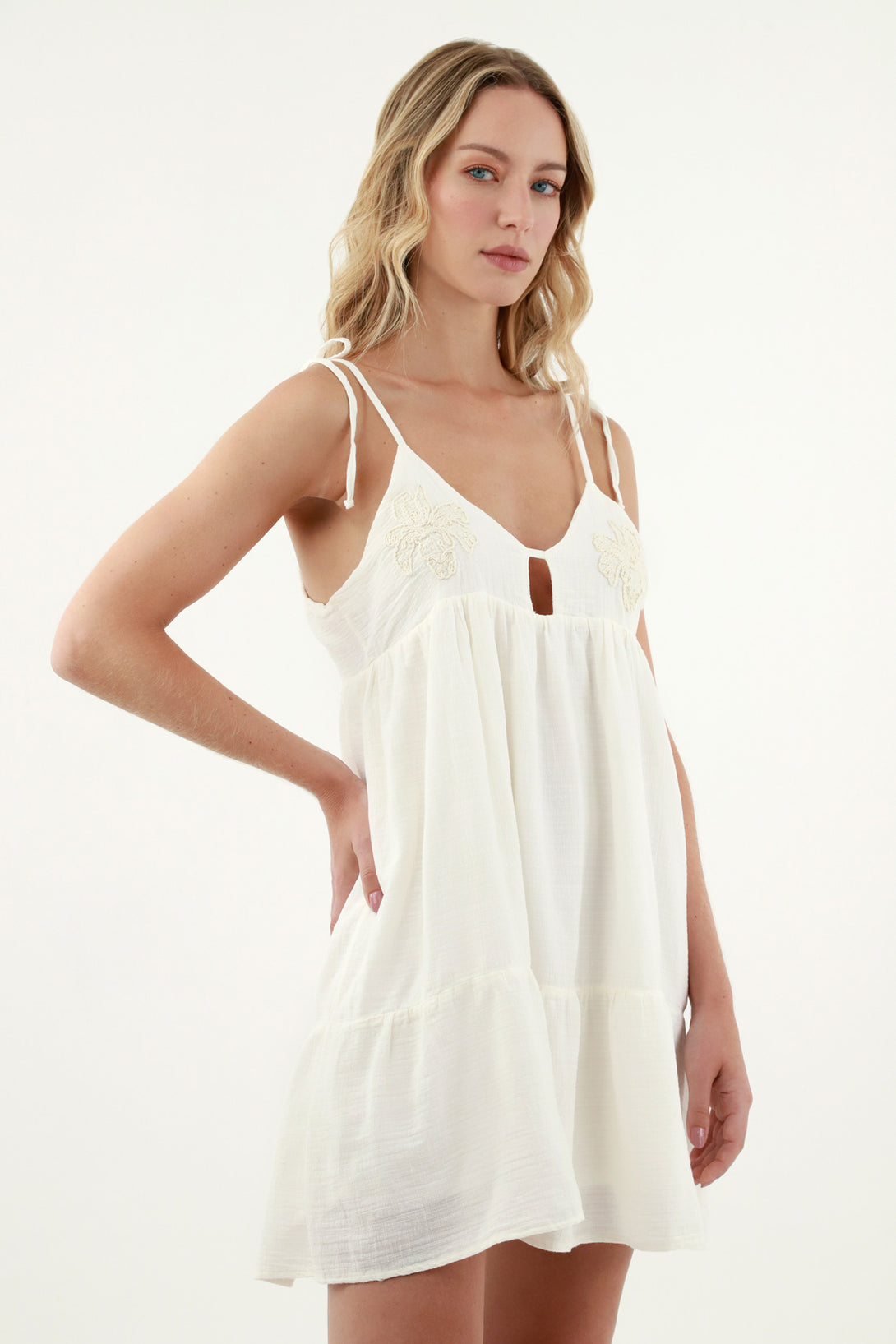 Women's Ecru Strap Dress