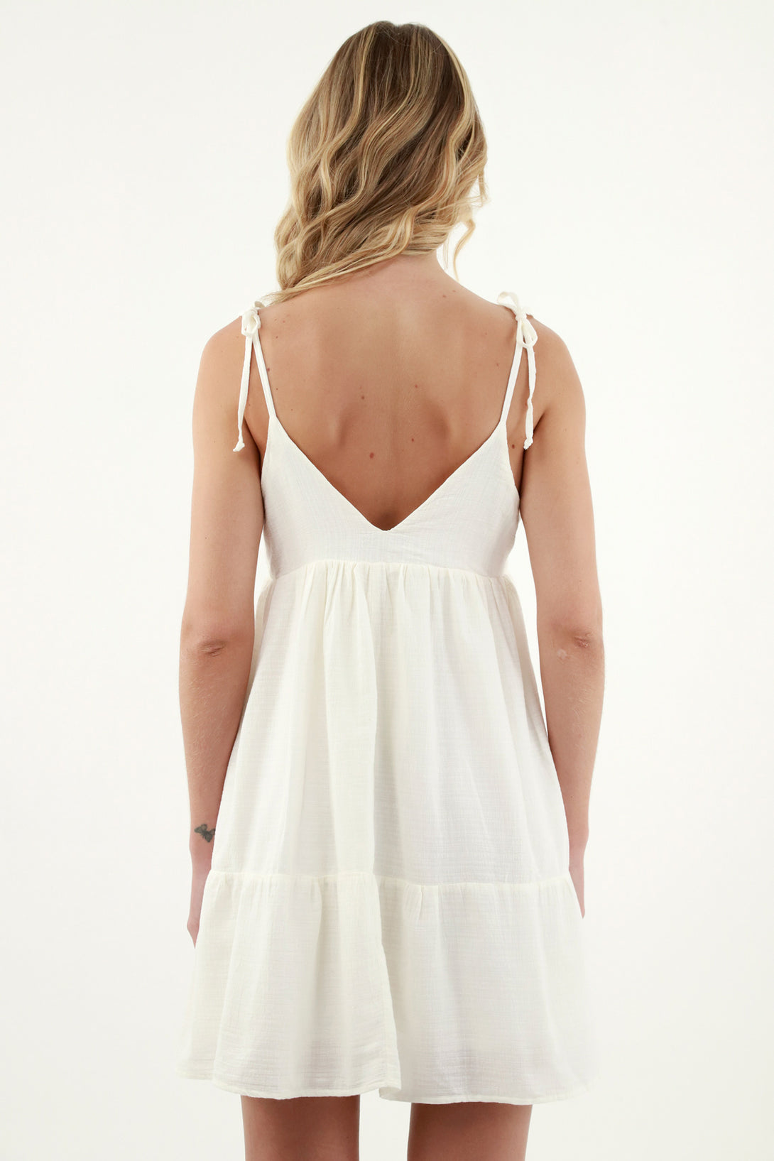 Women's Ecru Strap Dress