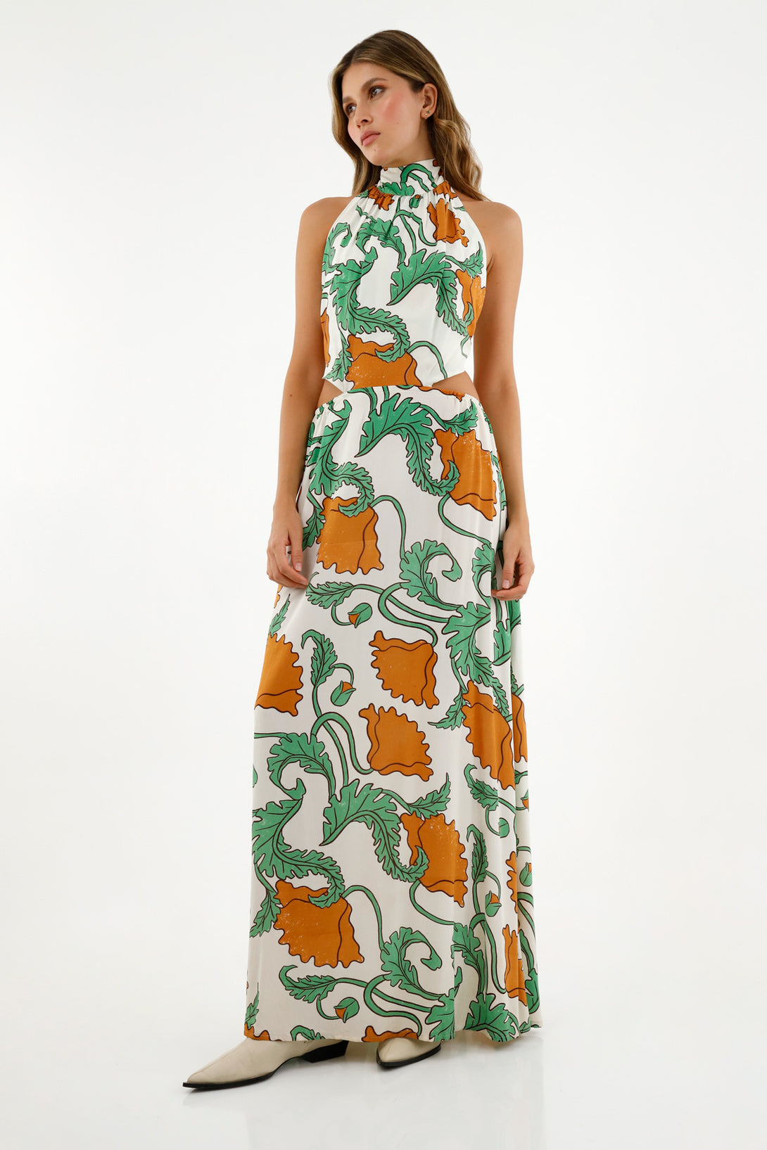 Women's Halter Neck Printed Dress