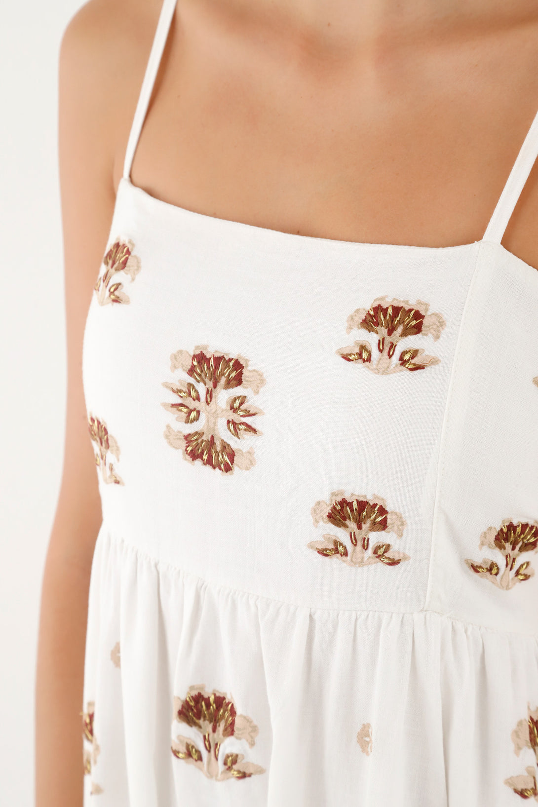 Women's Embroidered Mini Print Dress