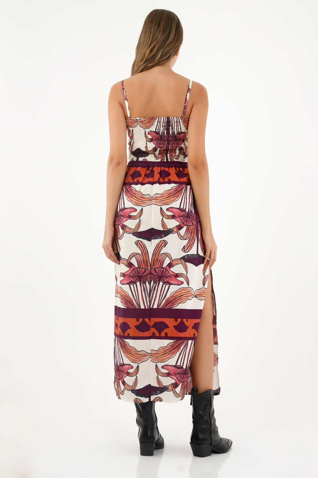 Tns dress for women, long dresses printed with mushroom borders