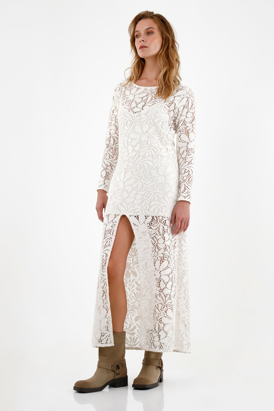 Women's Ecru Knit Dress | TNS clothing 11-4201 / XL Women's Ecru Knit Dress | TNS clothing 11-4201 / XL
