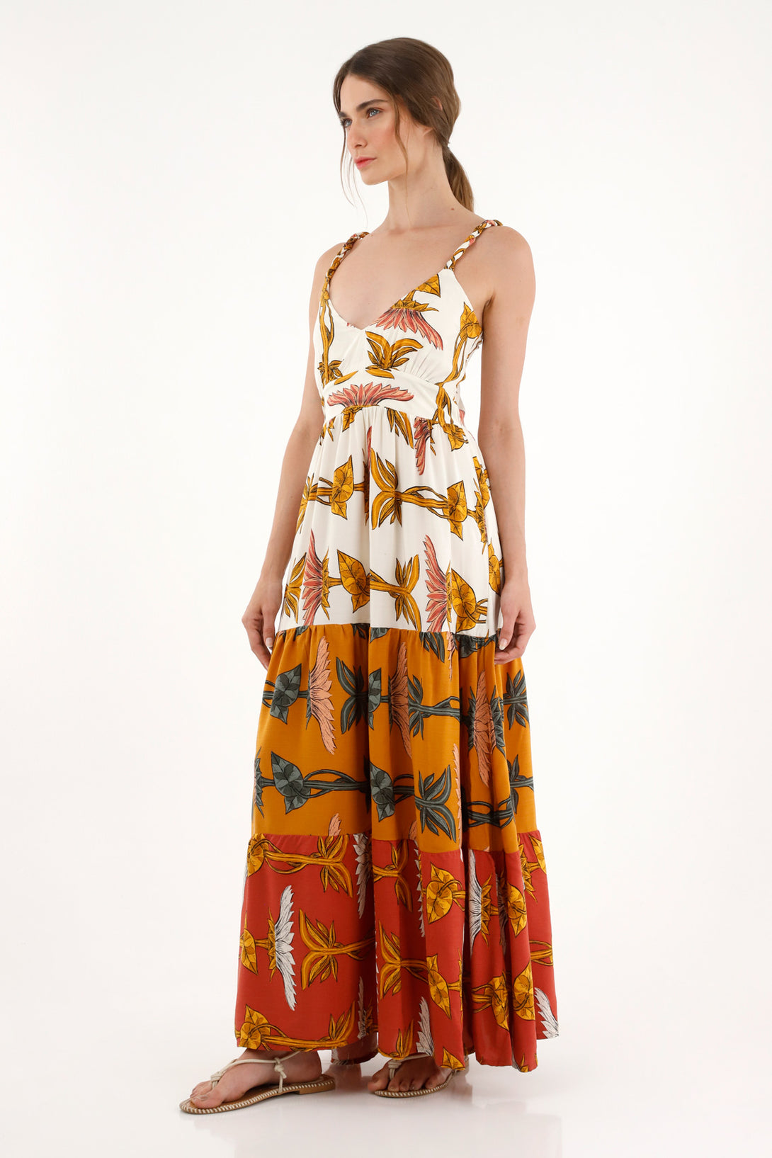Women's V-Neck Printed Dress