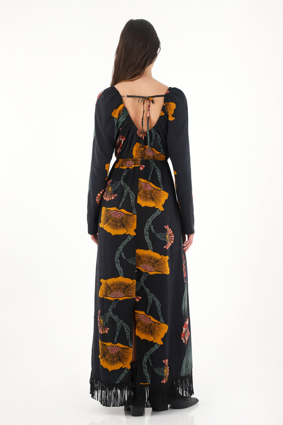 Vestido estampado con detalles cut out para mujer