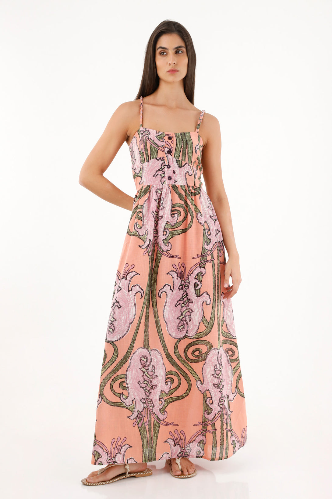 Women's Long Flower Print Dress