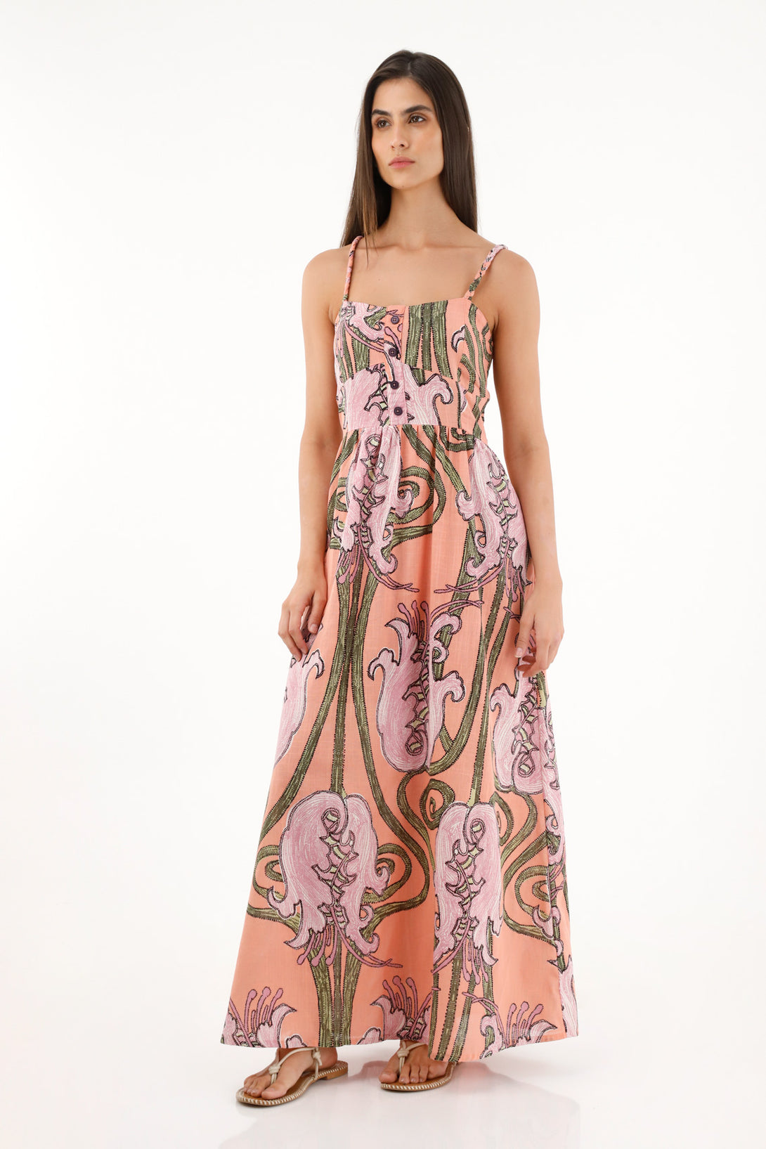 Women's Long Flower Print Dress