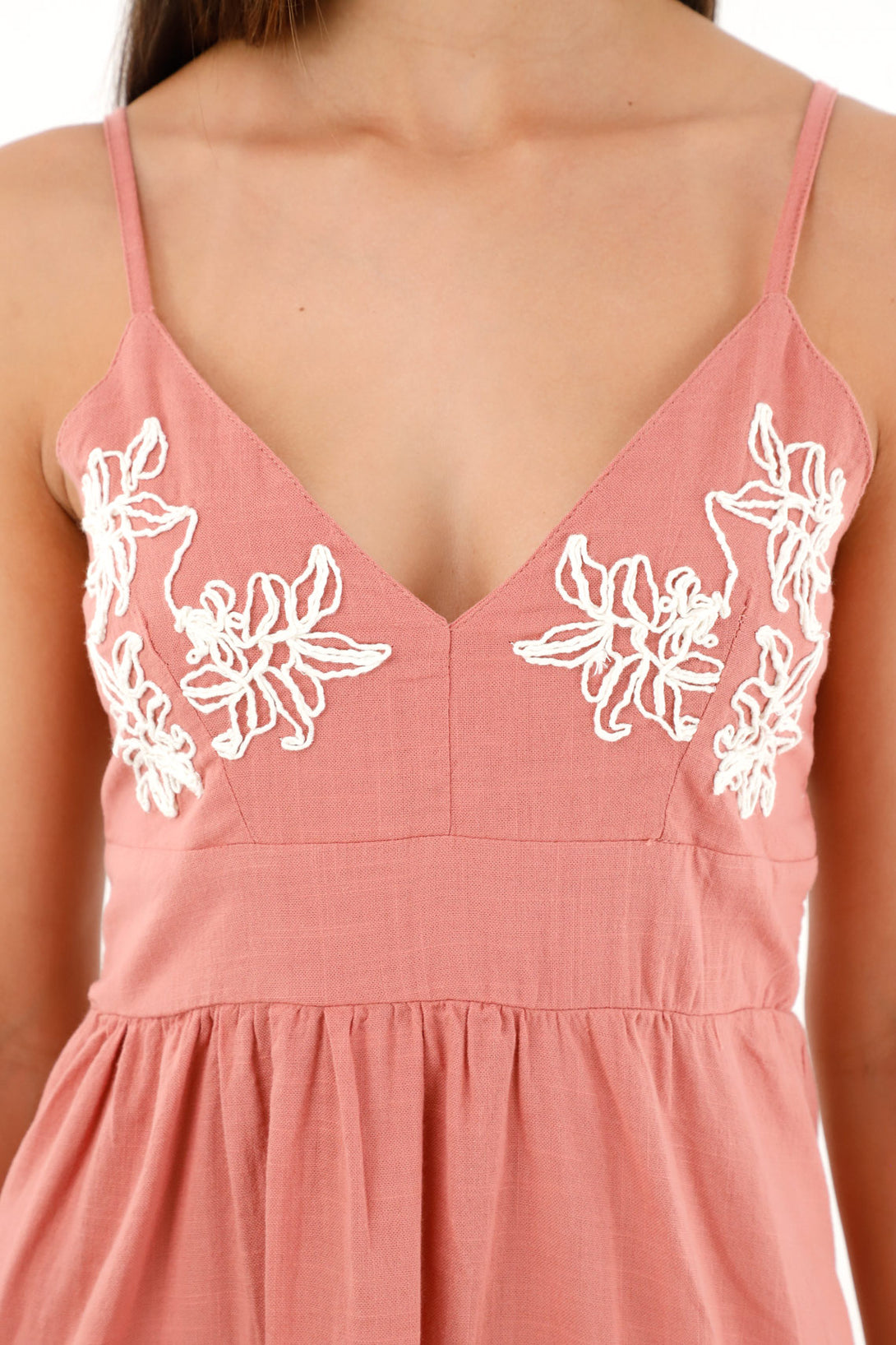 Women's short dress with embroidery and bolero