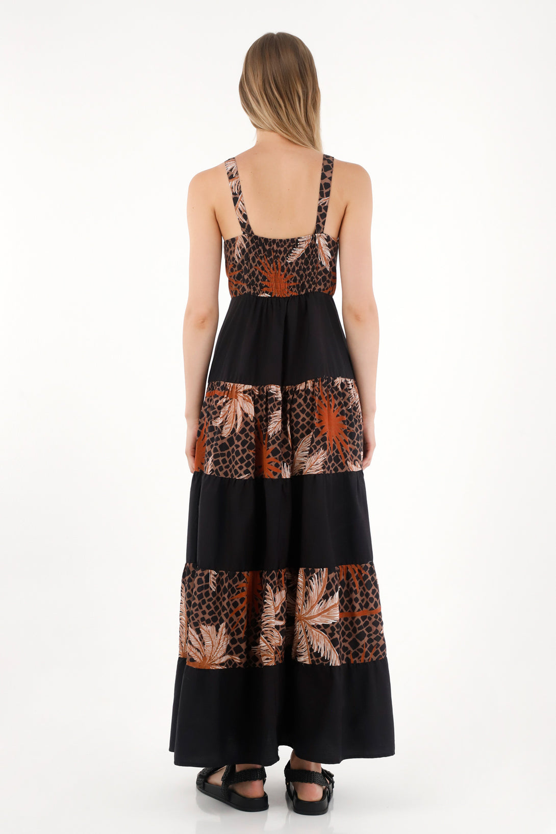 Women's Long Black Striped Maxi Dress