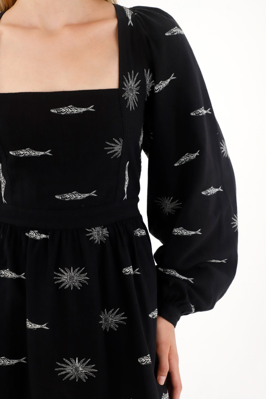 Short Fish Print Dress for Women