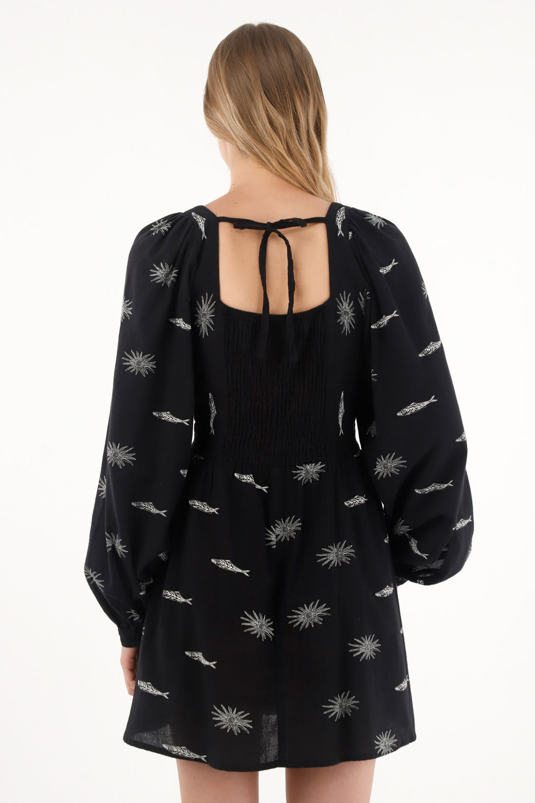 Short Fish Print Dress for Women