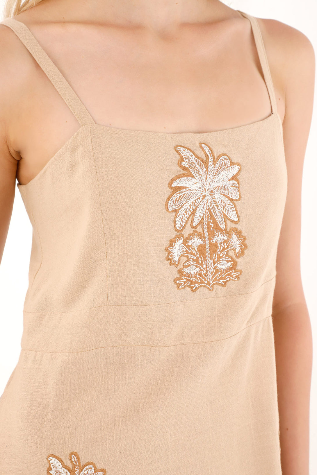 Women's Long Flowing Dress with Embroidered Details