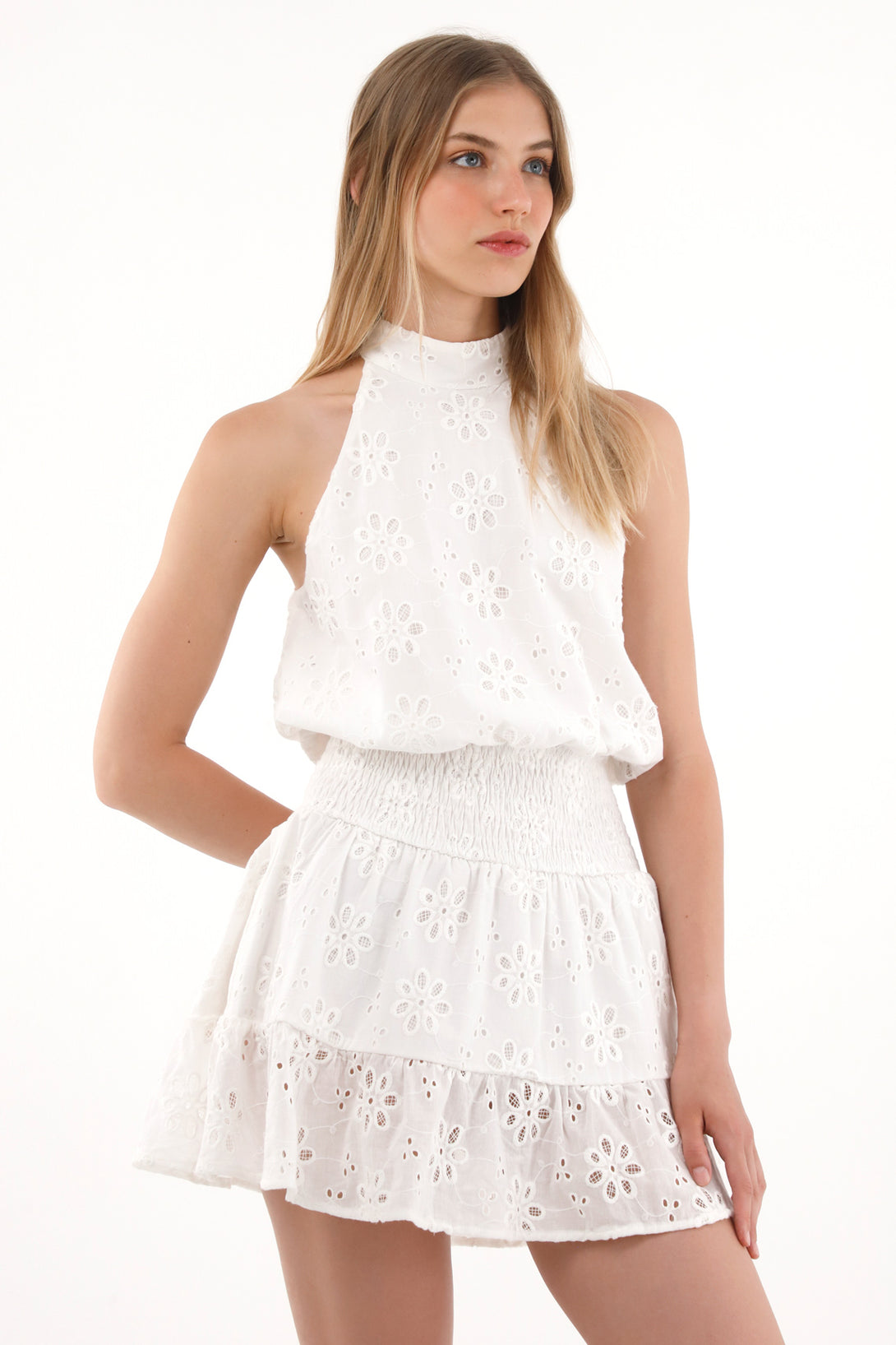 Women's Short Halter Neck Dress with Bolero
