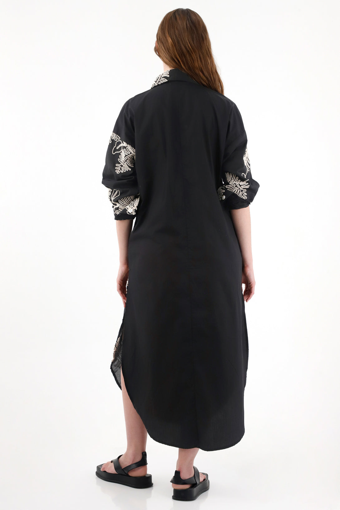 Women's Long Shirt Dress with Embroidery