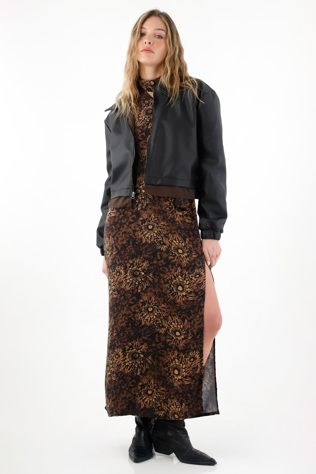 Long Wide Floral Print Dress for Women