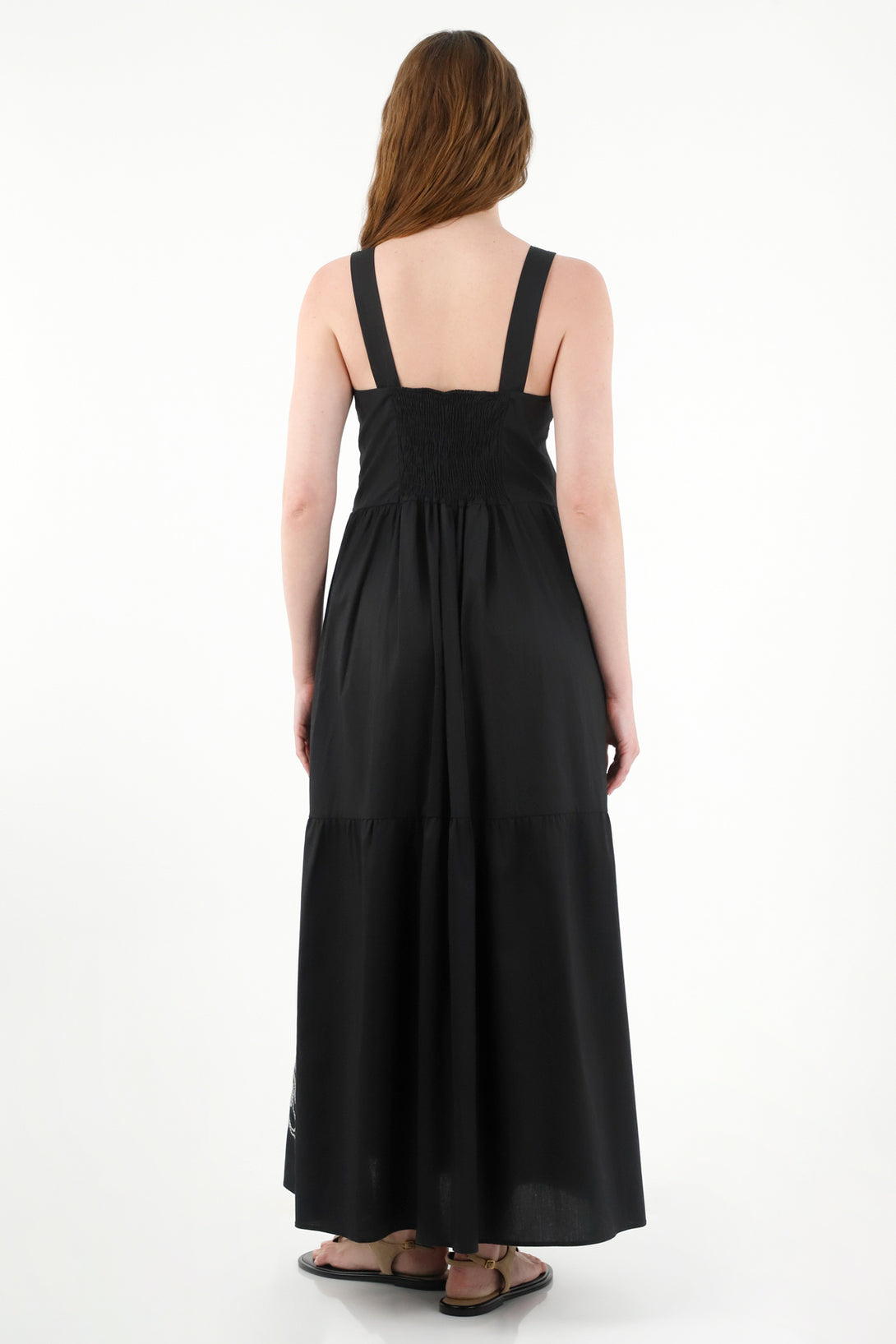 Boho Embroidered Wide Strap Dress for Women